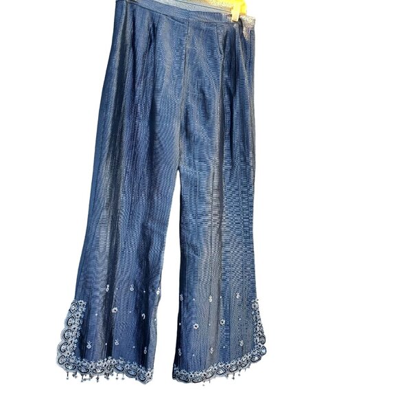 Beaded Pant Set 6 8 Silver Glittery Black Embellished Sequin Beads Bespoke - Picture 3 of 10